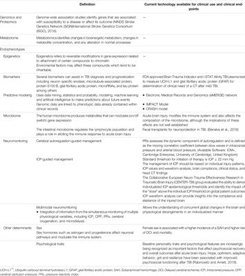 A Precision Medicine Agenda in Traumatic Brain Injury